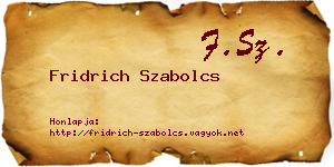 Fridrich Szabolcs névjegykártya