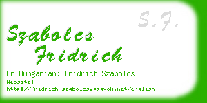 szabolcs fridrich business card